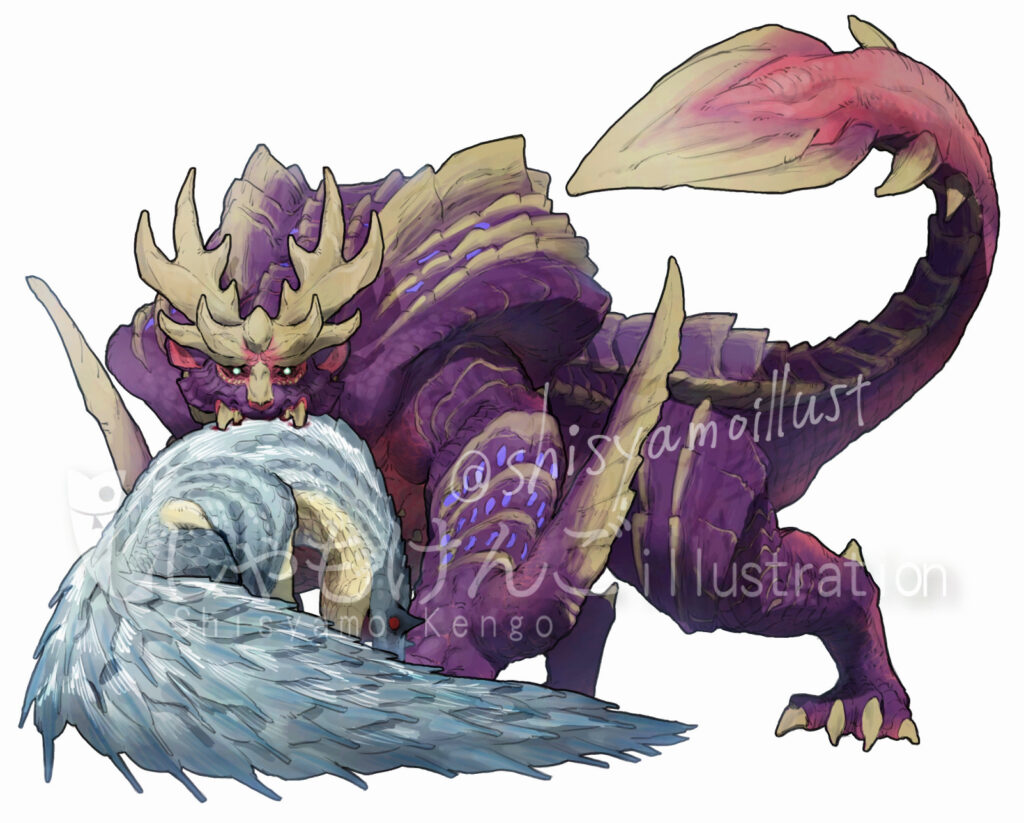 モンスターハンターRISE ライトノベル表紙サンプル マガイマガド トビカガチ