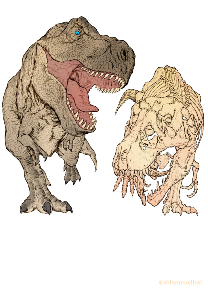 ティラノサウルス展のメインビジュアル（企業案件サンプル）着色
